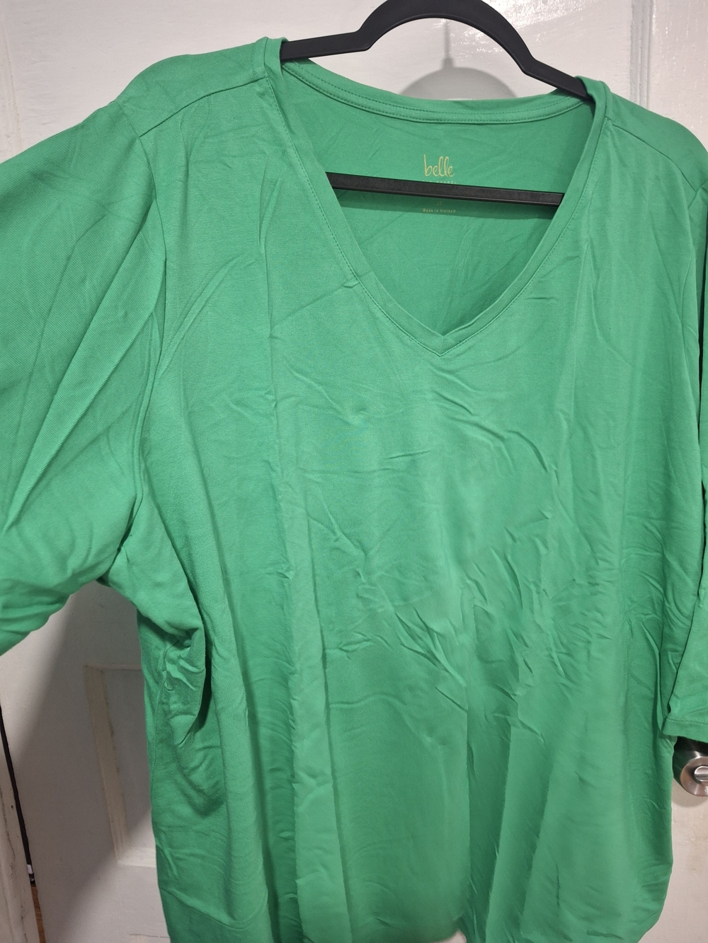 Belle Women’s V-Neck Green Top
